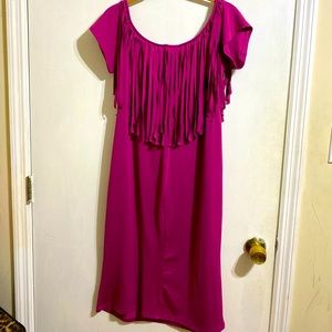 Fringe Off The Shoulder knee length Party/date night